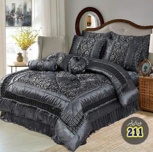 Luxury Fitted Razai 14 PCS Bridal Set Black Silver – The Fashion House